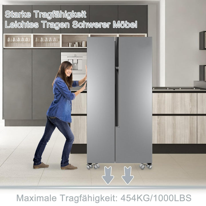 HENGMEI 8 Stück Möbeltransport-Set Rollbrett Transportroller Belastbarkeit Möbelrollen Kohlenstoffst