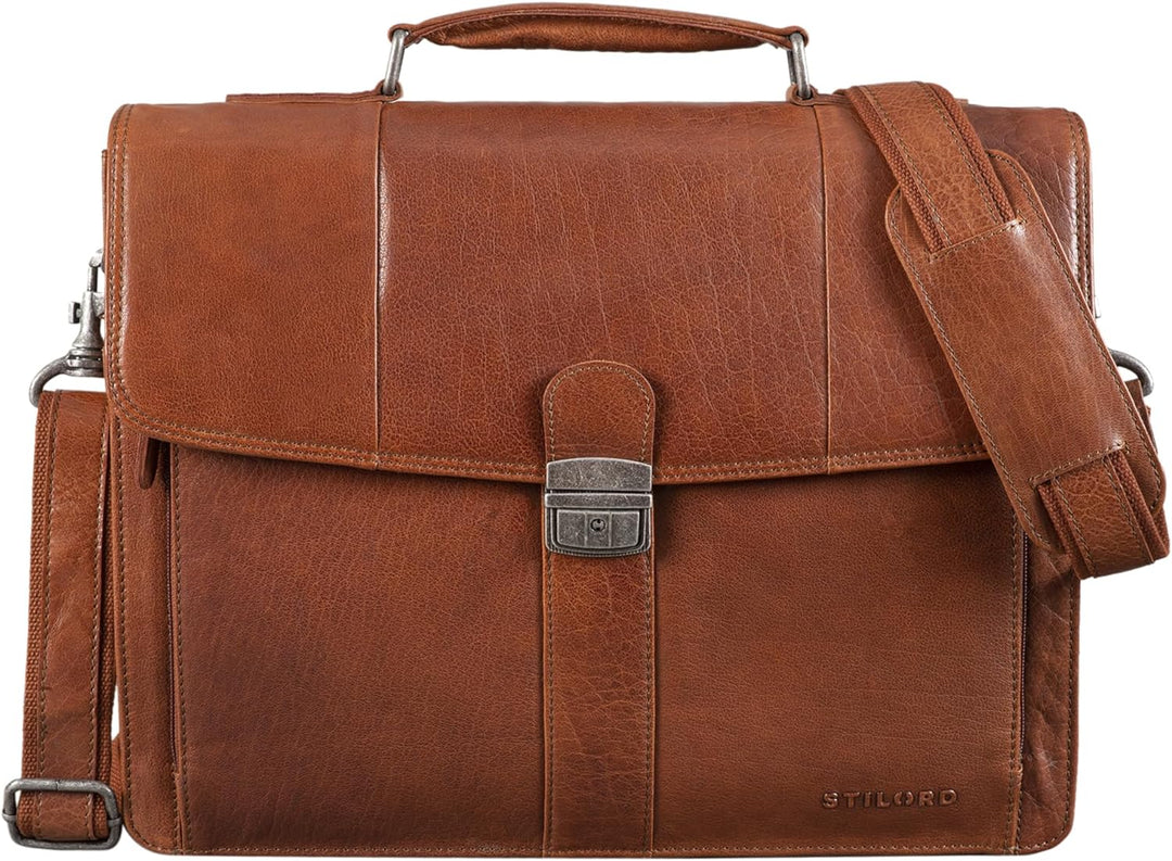 STILORD 'Havanna' Leder Businesstasche A4 Gross Klassische Aktentasche Arbeitstasche Abnehmbarer Sch