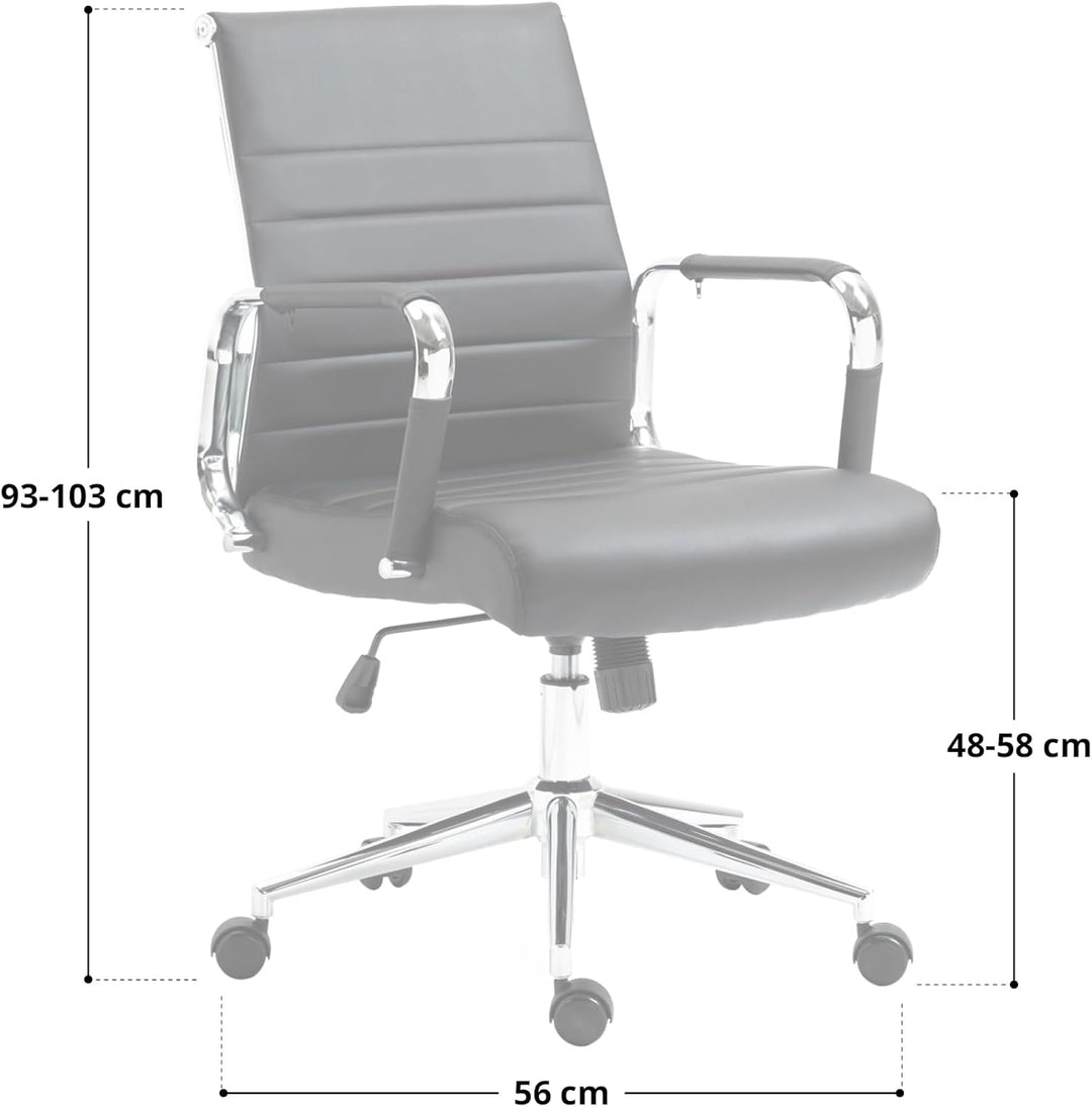SVITA Office Comfort Bürostuhl Schreibtischstuhl Drehstuhl Chefsessel Stoffbezug Dunkelgrau Dunkelgr