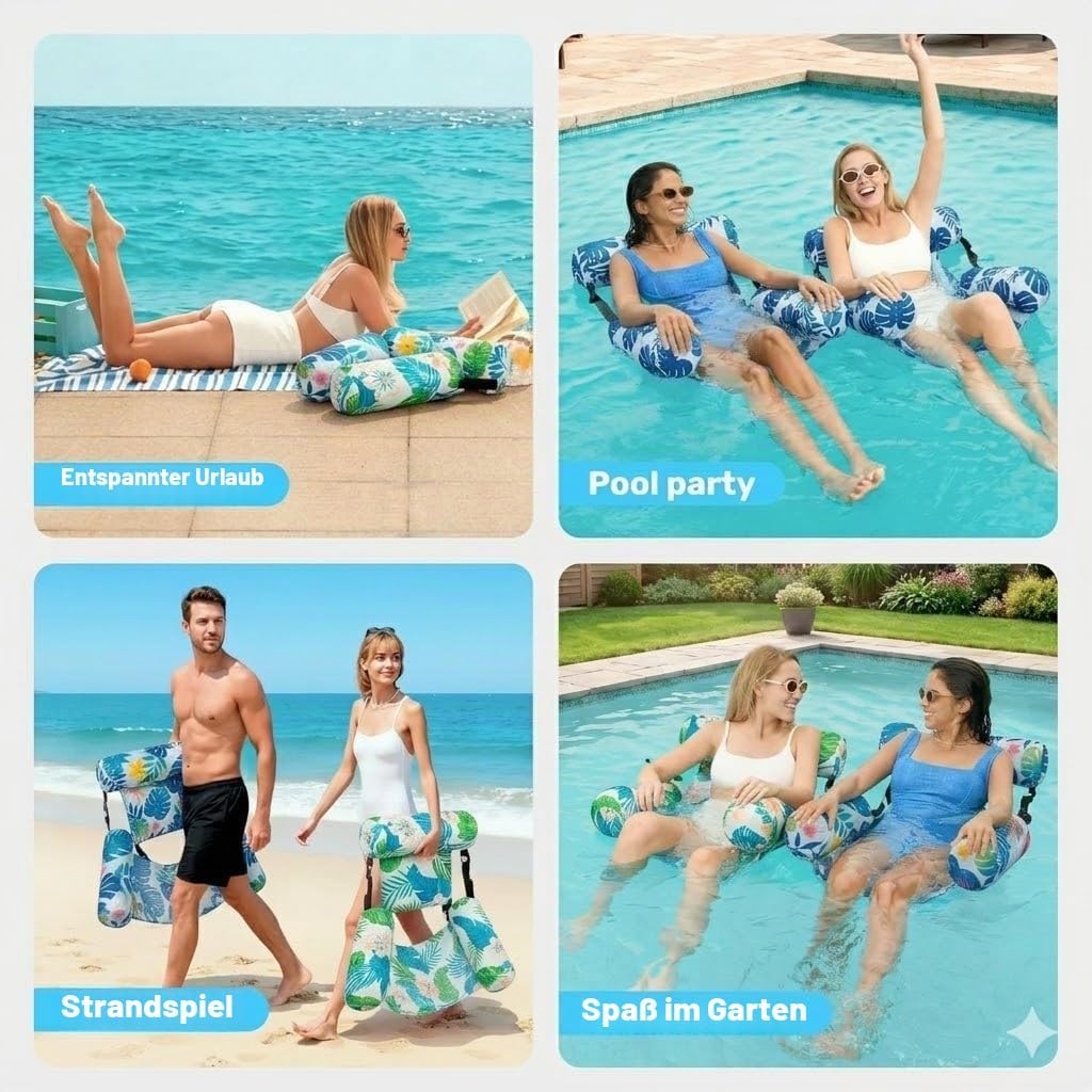 X2 Luftmatratze Pool. Luftmatratze Wasser Aufblasbare. Robuste Schwimmhilfen Für Erwachsene, Ideal F