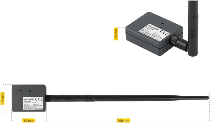 Schellenberg 60990 Garagentor Fernbedienung, universal Smarphone Garagentoröffner mit LED, mit LED