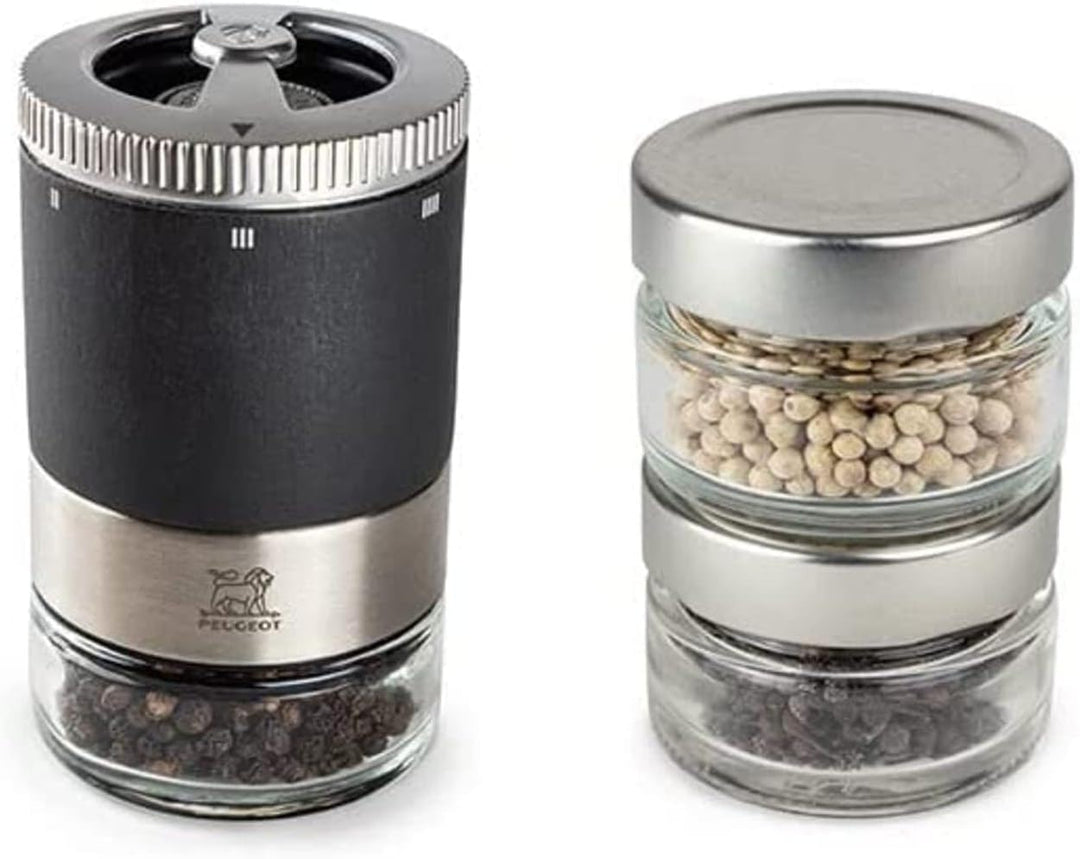 Peugeot MAESTRO uSelect Pfefferbar Geschenkset, Pfeffermühle, Pfeffer Mühle, Graphit, 11 cm inkl. dr