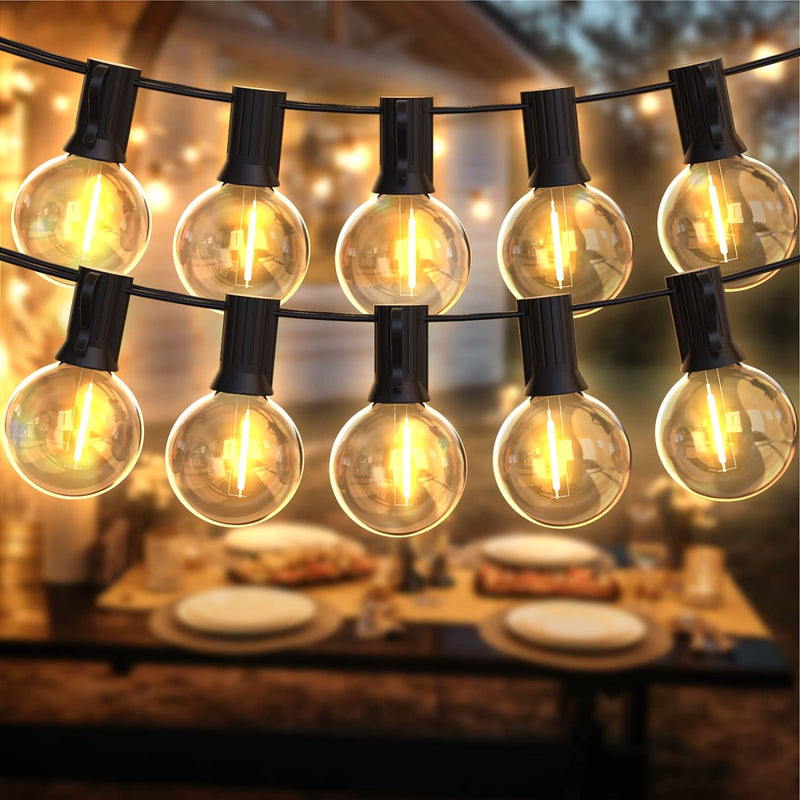 DSlebeen G40 LED Lichterkette Glühbirnen innen und aussen, 15M 27+3 Dimmbar Warmweiss Birnen Lampion