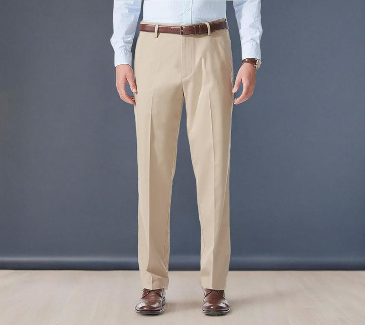 Dockers Herren Hose Comfort Khaki Stretch Relaxed Fit Flat-Front - Braun - 34W / 30L