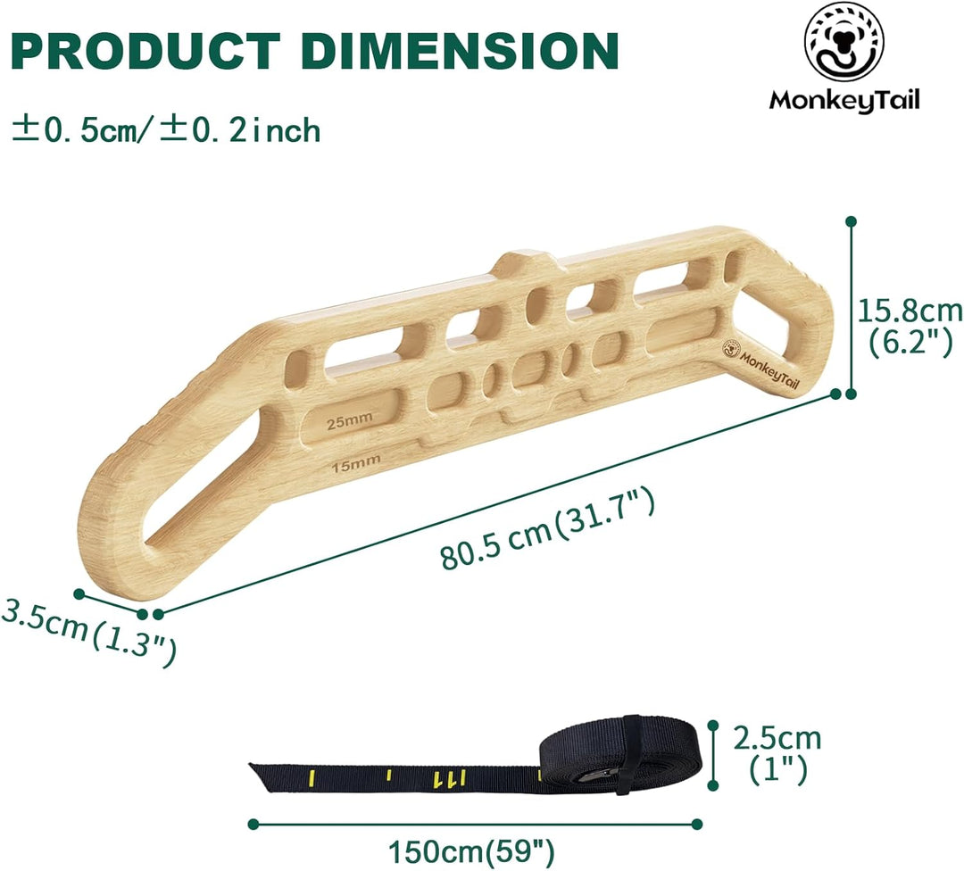 MonkeyTail Climbing Board, Hangboard für Fingertraining, Grip Hangboard, Bouldering Equipment für al