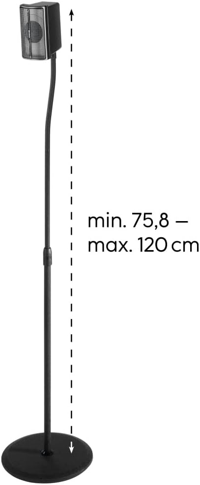 Hama Lautsprecherständer 2er-Set (Boxenständer höhenverstellbar bis max. 123 cm, rutschfest, je 5 kg