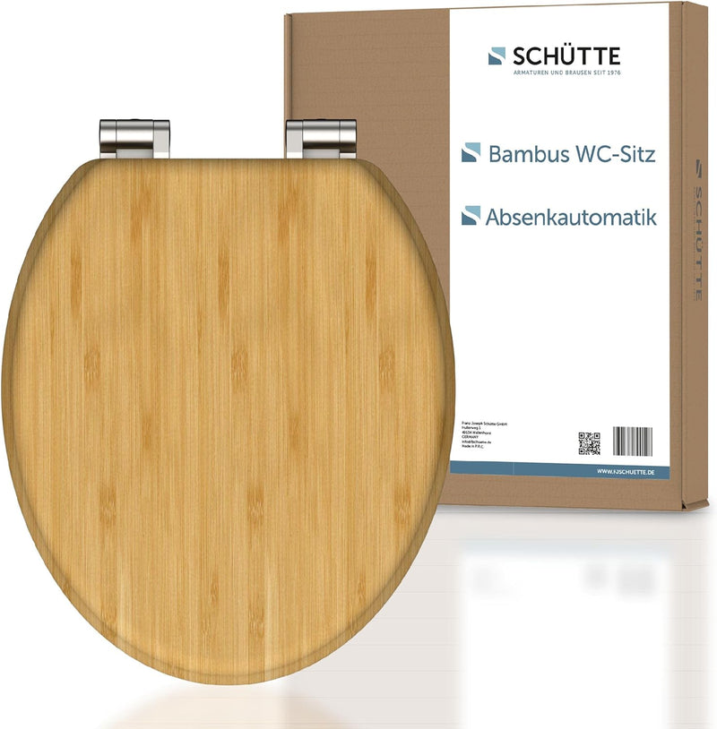 SCHÜTTE WC-Sitz BAMBOO mit Absenkautomatik, massiver Bambus Toilettendeckel, nachhaltiger Klodeckel