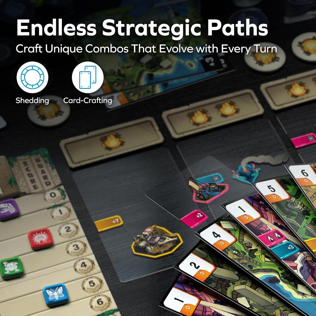 Ruins Card Game – Transparent Card-Crafting Shedding Game for 2-5 Players, Designed by John D. Clair