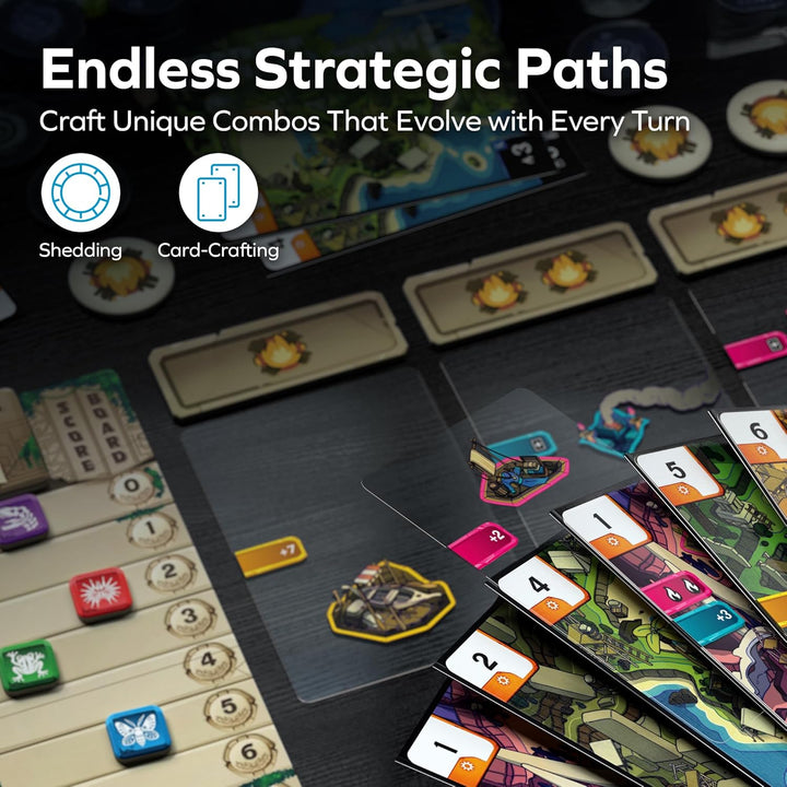 Ruins Card Game – Transparent Card-Crafting Shedding Game for 2-5 Players, Designed by John D. Clair