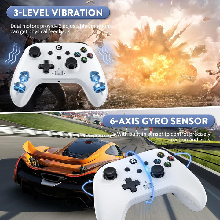 Dinosoo Wireless Controller für Xbox Series X|S,Xbox One, PC, 2,4-GHz-Adapter, 1000mAh Akku, Turbo,