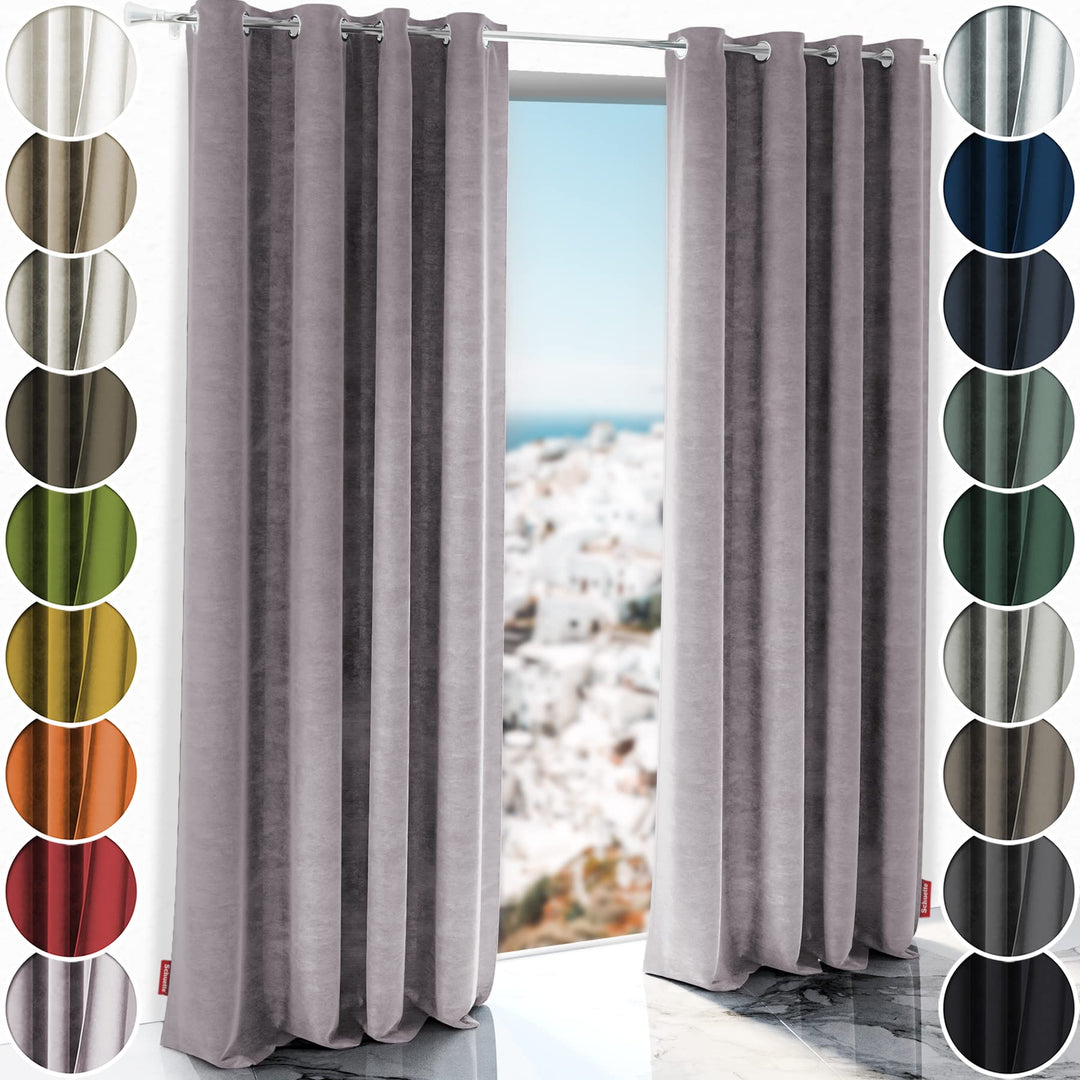 Schuette® Verdunkelungs-Vorhang Gardine mit Ösen ● Millenium Velvet: Purple Grape (Lila) ● 135x210cm