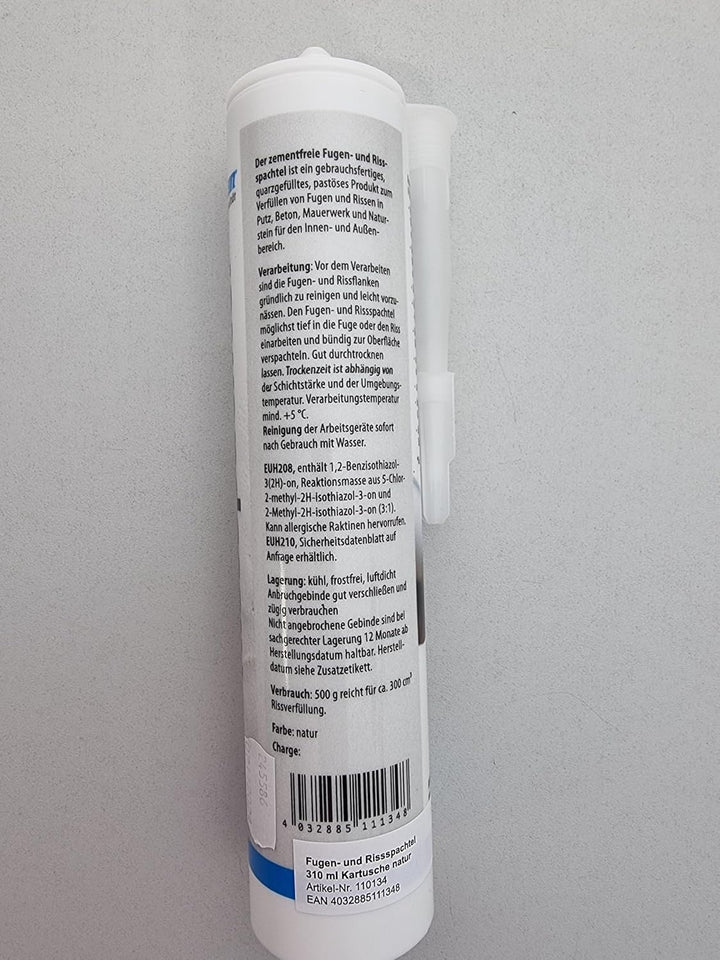 Fugen- und Rissspachtel, Mörtel für Rissverfüllung, gebrauchsfertig in 310 ml Kartusche