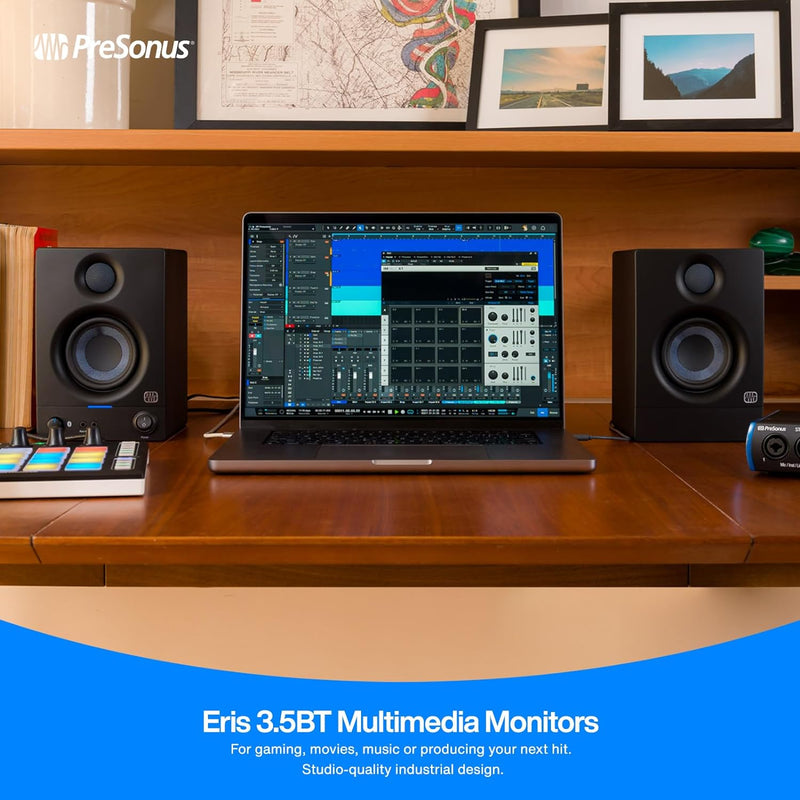 PreSonus Eris 3.5BT Gen 2 – 3,5" Desktop-Aktivlautsprecher mit Bluetooth für Multimedia, Gaming und