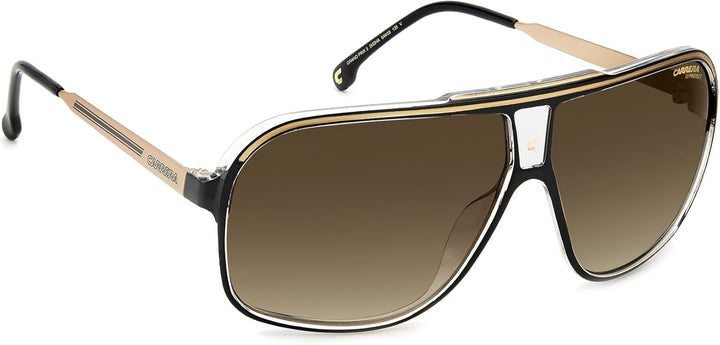 Carrera Unisex Sunglasses 64 Black Gold/Brown Shaded, 64 Black Gold/Brown Shaded