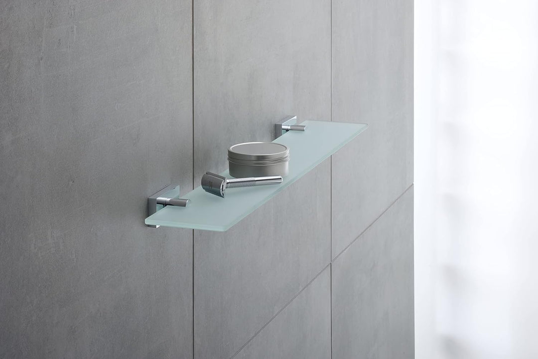 Duravit Glasablage Karree, Ablage Bad, Wandmontage, 60 cm, Chrom, Glasablage
