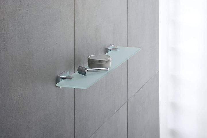 Duravit Glasablage Karree, Ablage Bad, Wandmontage, 60 cm, Chrom, Glasablage