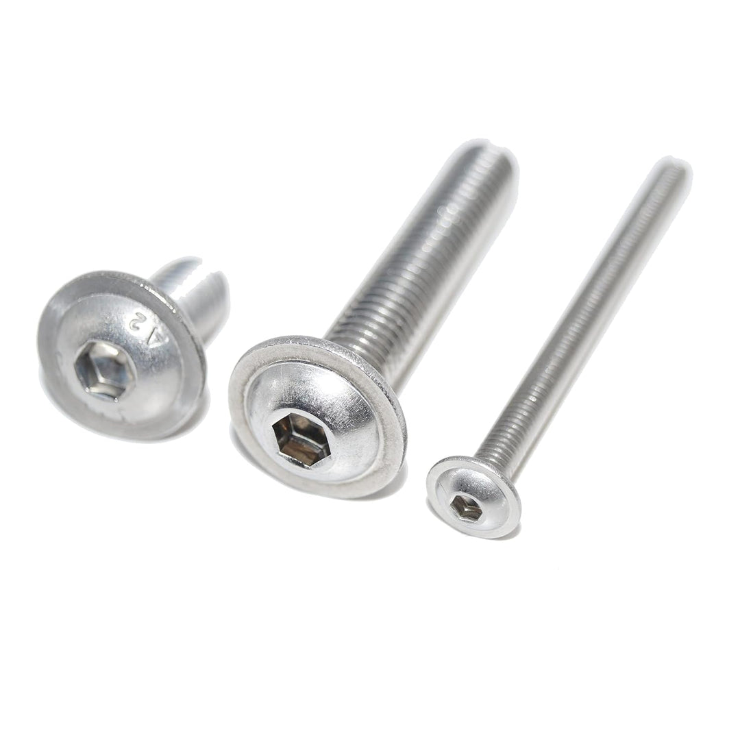 Flachrundkopfschrauben mit Innensechskant mit Flansch M5X50 25 Stück ISO 7380-2 A2 Edelstahl rostfre