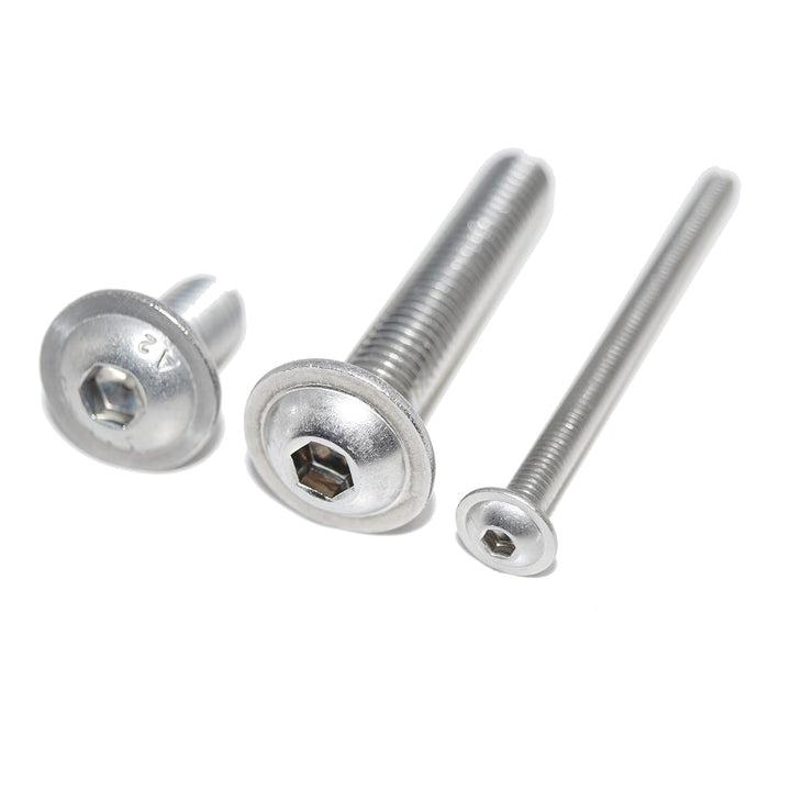 Flachrundkopfschrauben mit Innensechskant mit Flansch M4X55 25 Stück ISO 7380-2 A2 Edelstahl rostfre