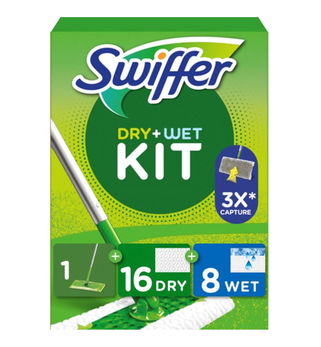 Swiffer Bodenwischer Wet & Dry Starter-Kit Mit Trockenen Und Feuchten Bodentüchern Zum Reinigen Von