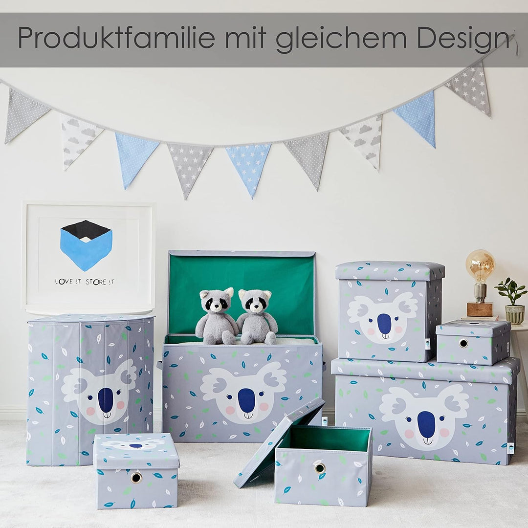 LOVE IT STORE IT Aufbewahrungsbox mit Deckel gross - Spielzeugtruhe aus Stoff - Verstärkt mit Holz -