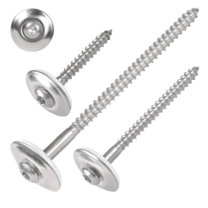 SCREW REBEL Spenglerschrauben 4,5 x 55 mm - Edelstahl A2 mit EPDM-Dichtscheibe Ø20mm - TX20, 100 Stü