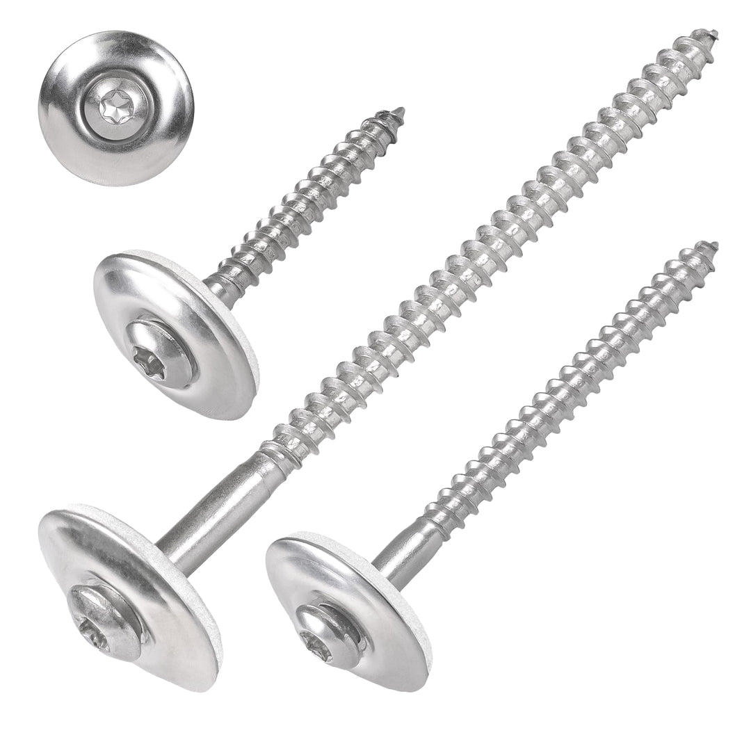 SCREW REBEL Spenglerschrauben 4,5 x 40 mm - Edelstahl A2 mit EPDM-Dichtscheibe Ø20mm - TX20, 100 Stü
