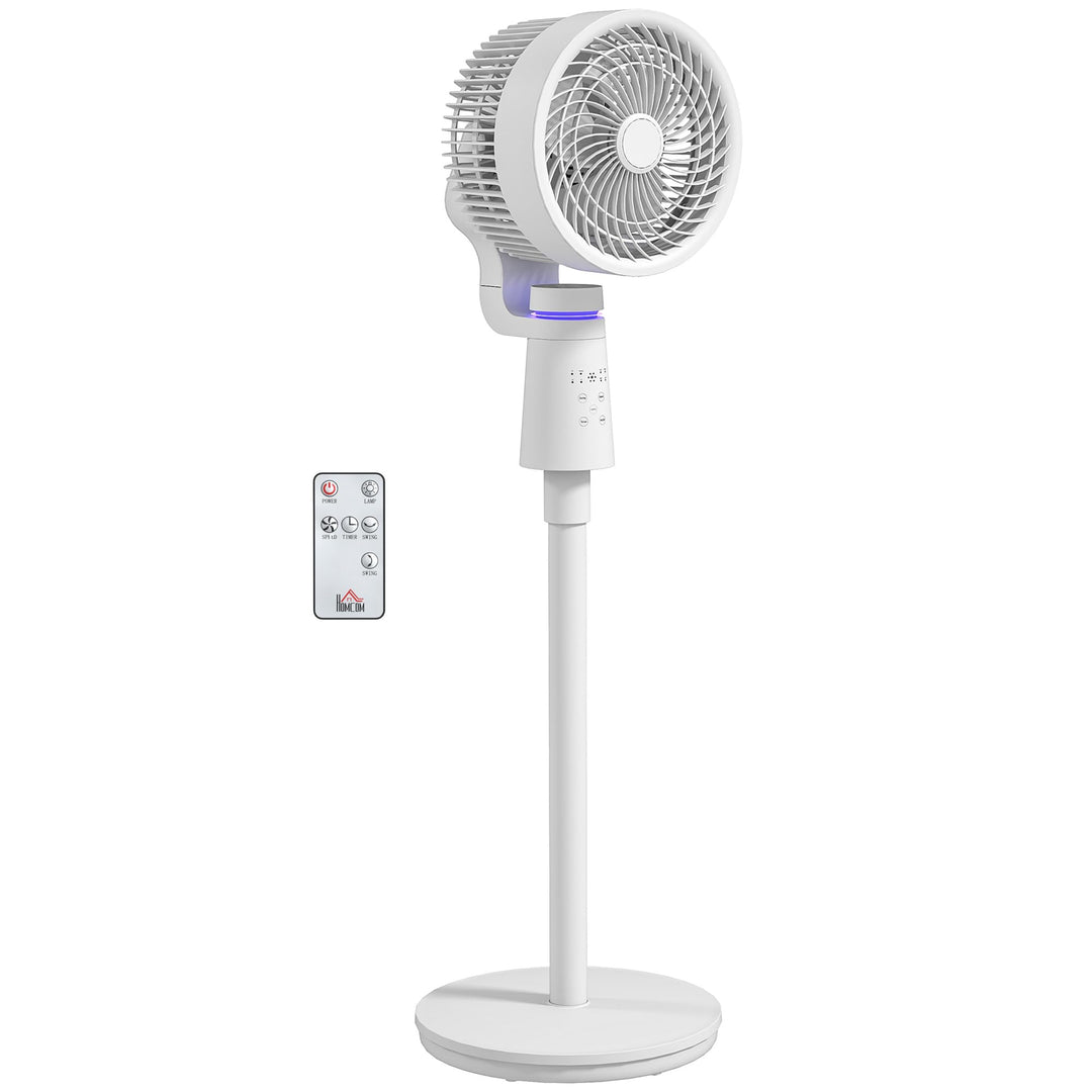HOMCOM Standventilator Luftzirkulator Lüfter mit 3 Geschwindigkeitsstufen, Fernbedienung, Timer Vent