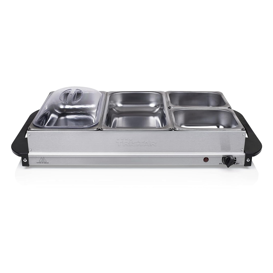 HENDI 871812 Rolltop-Präsenter Gekühlt & Tristar BP-6285 Buffet-Server, 300, Silber Bundle mit Buffe
