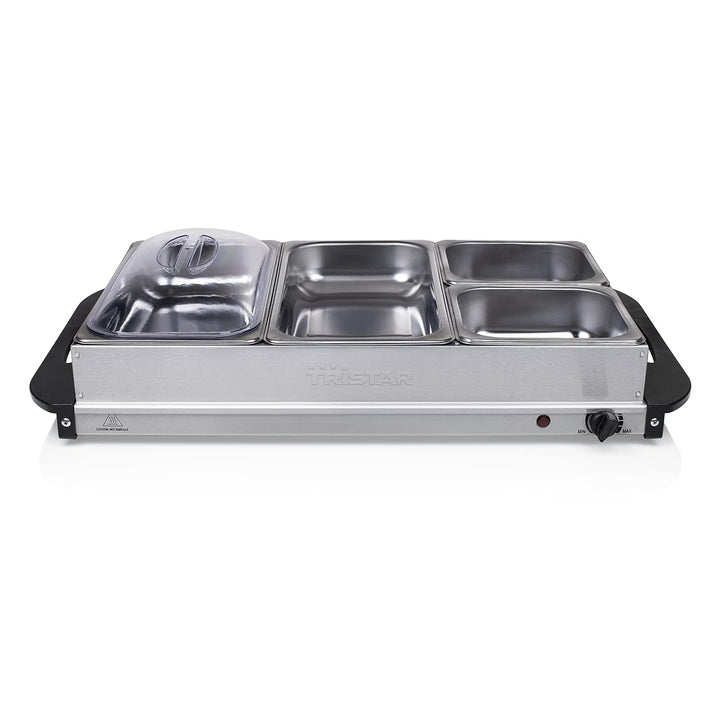HENDI 871812 Rolltop-Präsenter Gekühlt & Tristar BP-6285 Buffet-Server, 300, Silber Bundle mit Buffe