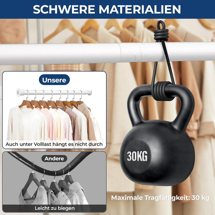 Mavivegue Kleiderstange Schrank, 42–106CM Kleiderstange Ausziehbar, Kleiderstange Wandmontage 32mm,