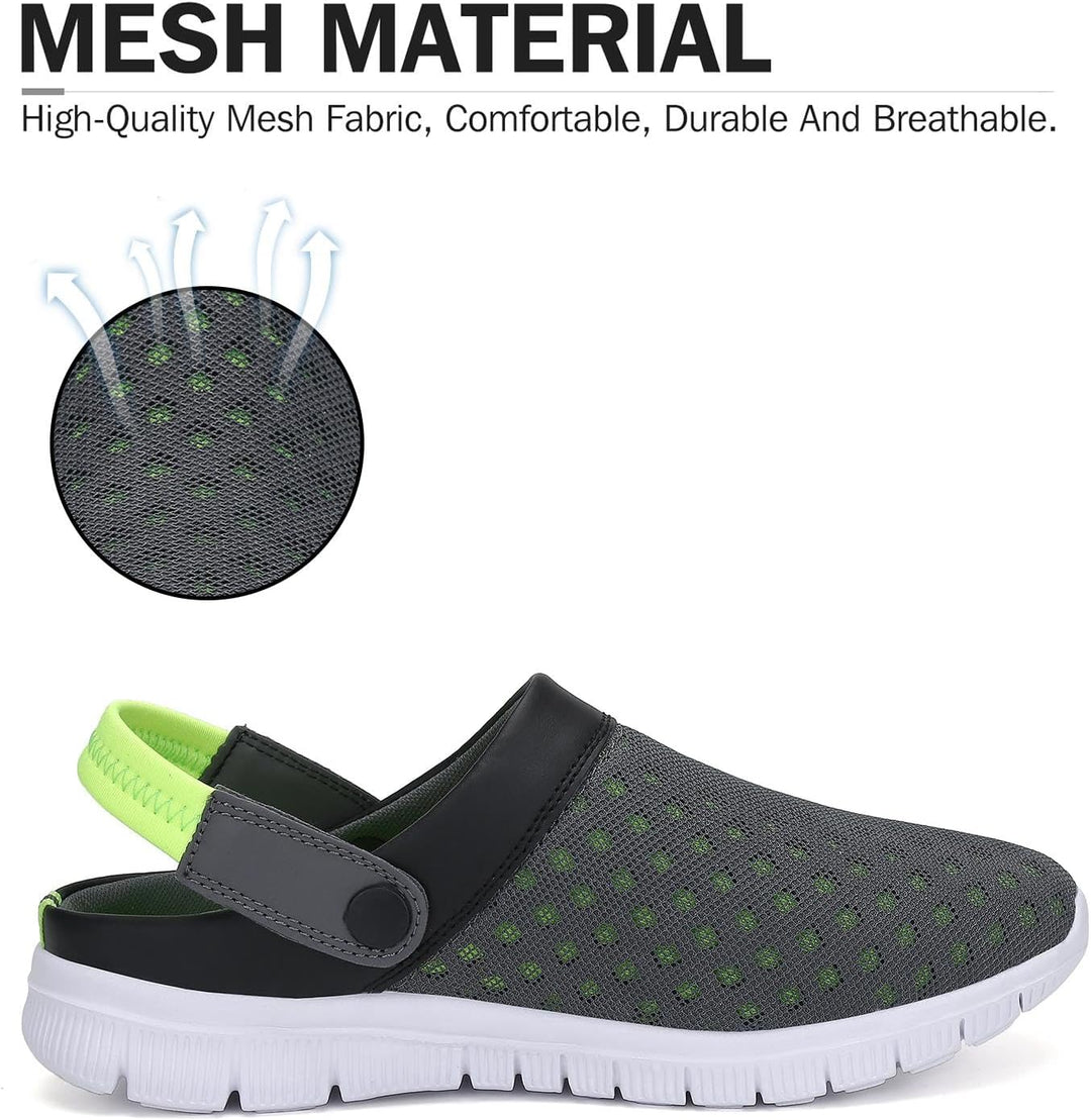 SAGUARO Sommer Unisex Clogs Hausschuhe Mesh Atmungsaktiv Gartenschuhe Gr. 36-48, 36 EU Grün