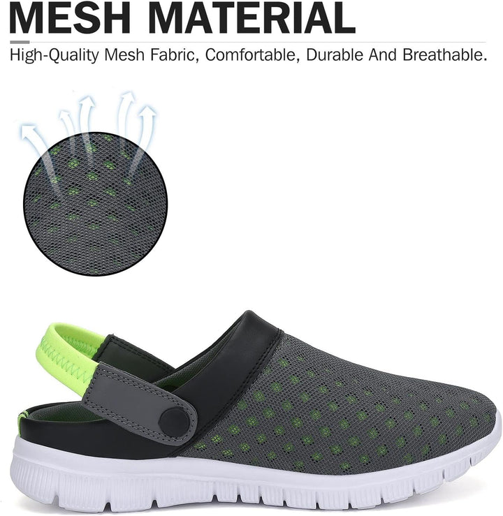 SAGUARO Sommer Unisex Clogs Hausschuhe Mesh Atmungsaktiv Gartenschuhe Gr. 36-48, 36 EU Grün