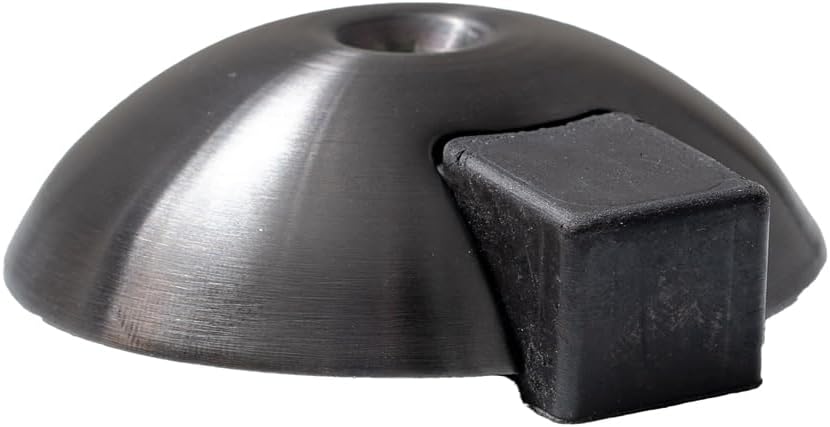 FELGNER Boden-Türstopper | runder Türpuffer, Anschlagschutz mit aufgesetztem Gummi zum Schutz der Ha