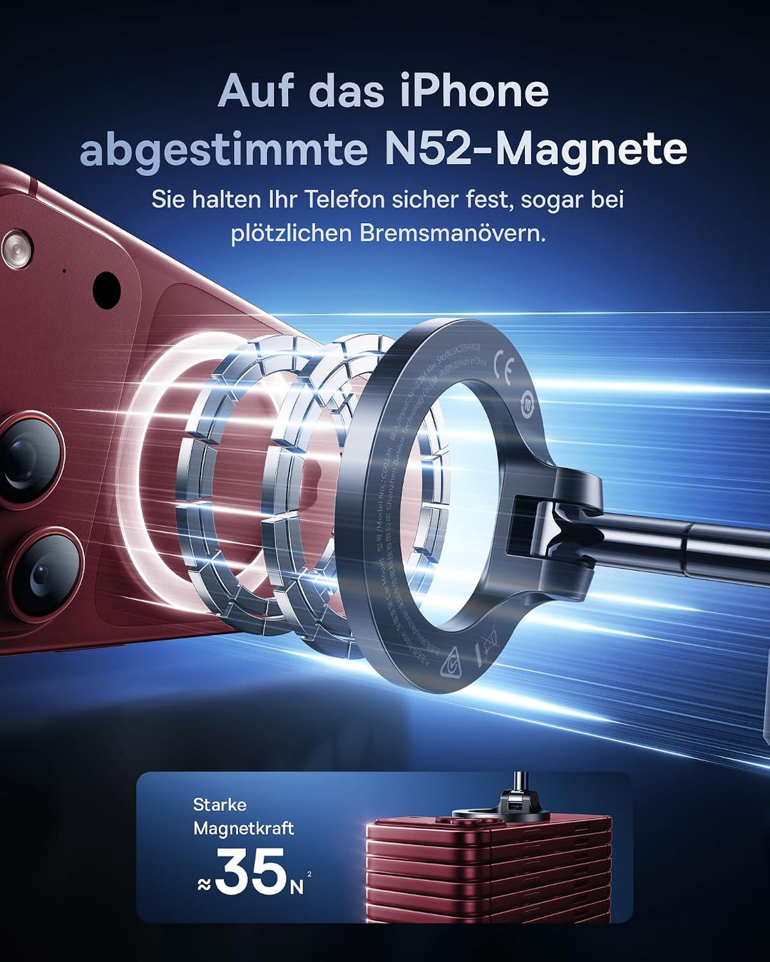 Baseus VC2 Flex Ultra Handyhalterung Auto Magnet, Elektronischem Vakuum