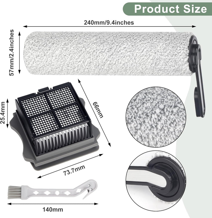 7 Stück Zubehörset Kompatibel mit Tineco Floor One S5/S5 Pro/S5 Pro 2/S5 Extreme, Nass Trockensauger