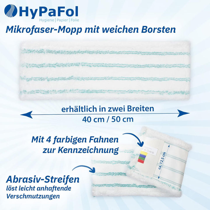 Profi Wischbezug aus Mikrofaser mit Borsten | für alle Bodenarten und Bodenwischer | Ersatzbezug zur