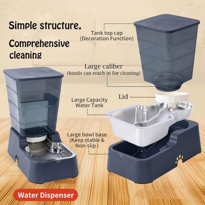 5L Automatischer Hundefutterspender und Hundewasserspender Katzenfutterspender und Katzenwasserspend