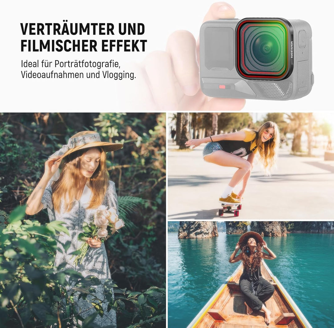 NEEWER 1/4 Black Diffusion Filter Kompatibel mit Insta360 Ace Pro Insta 360 Ace Pro 2, Zubehör Nicht
