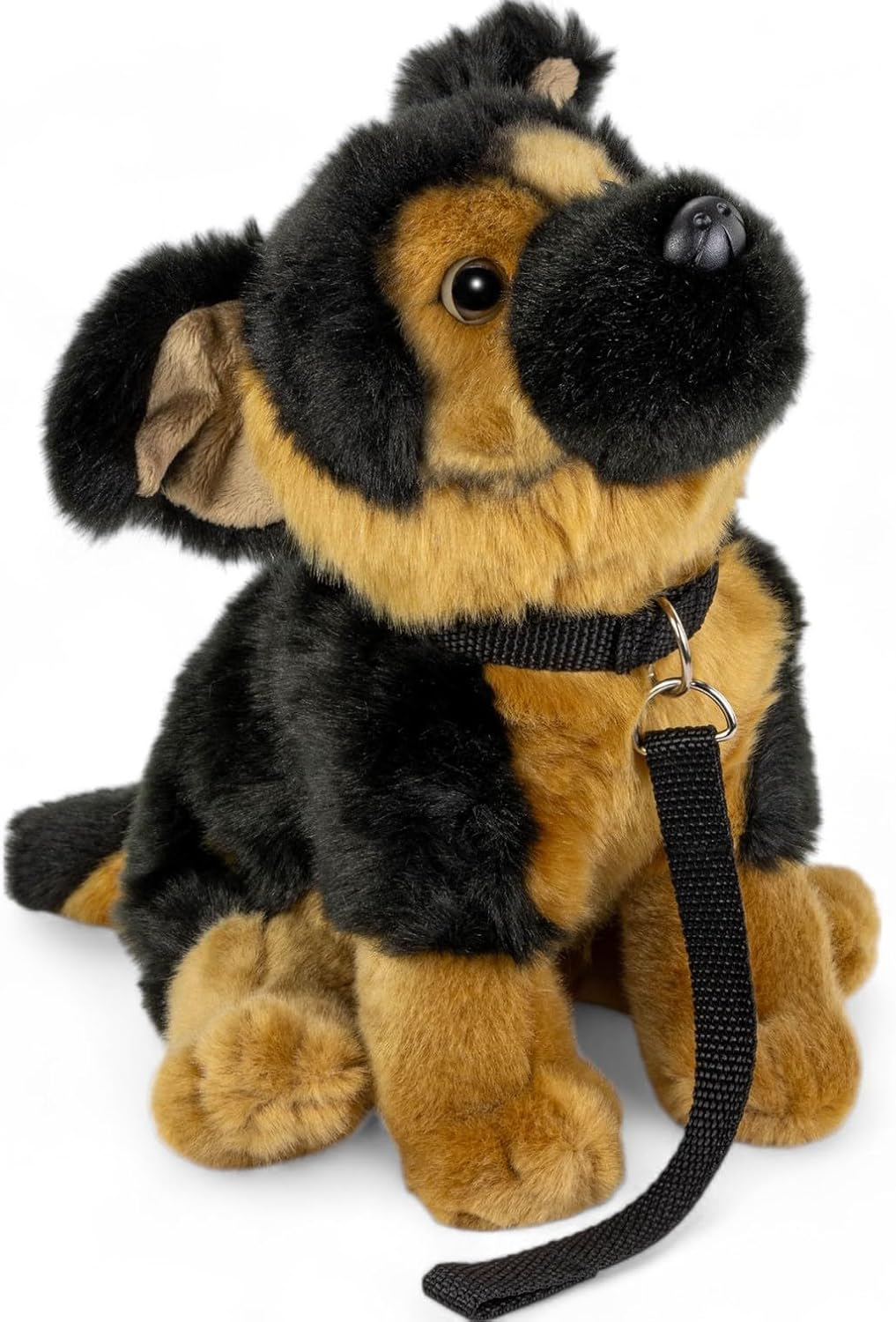 Carl Dick Schäferhund mit Leine sitzend, Hund, Plüschtier, Kuscheltier, ca. 25cm 3498 Shs - Schwarz-