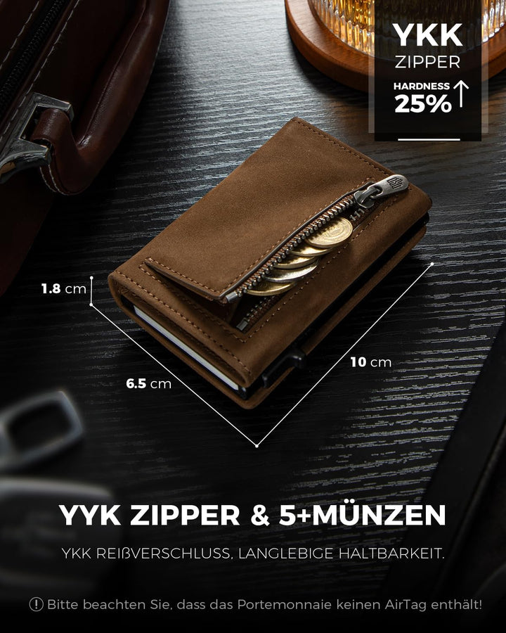 DODENSHA® MagSnap Airtag Wallet Herren mit RFID Schut I Kartenetui Herren Braun, Braun