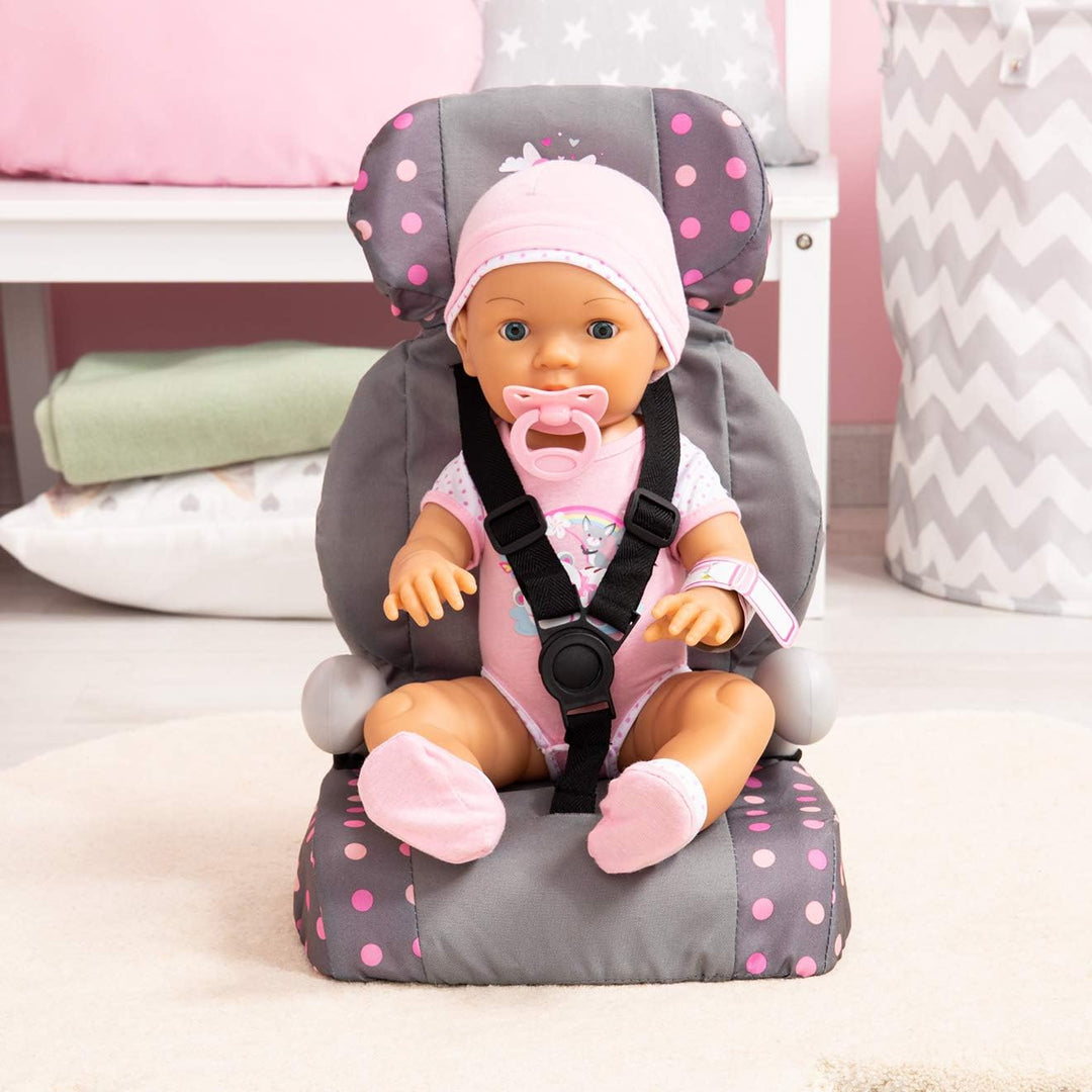 Bayer Design 67566AA Deluxe Puppenautositz, Puppensitz, Puppenzubehör, mit Gurt, Armlehne