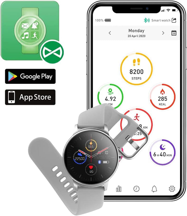 Forever Smartwatch ForeVive 2 SB-330 zusätzlichem Band, Display 1,3“ IPS 240x240 Pixels, IP68, Bluet