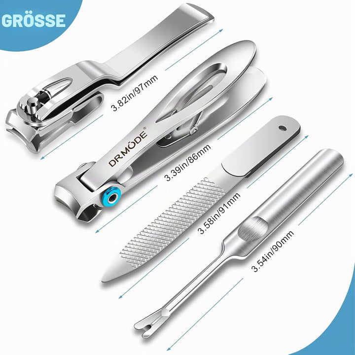 DRMODE Nagelknipser Set, Zehennagelknipser für dicke Nägel mit breiter Backenöffnung und scharf gebo