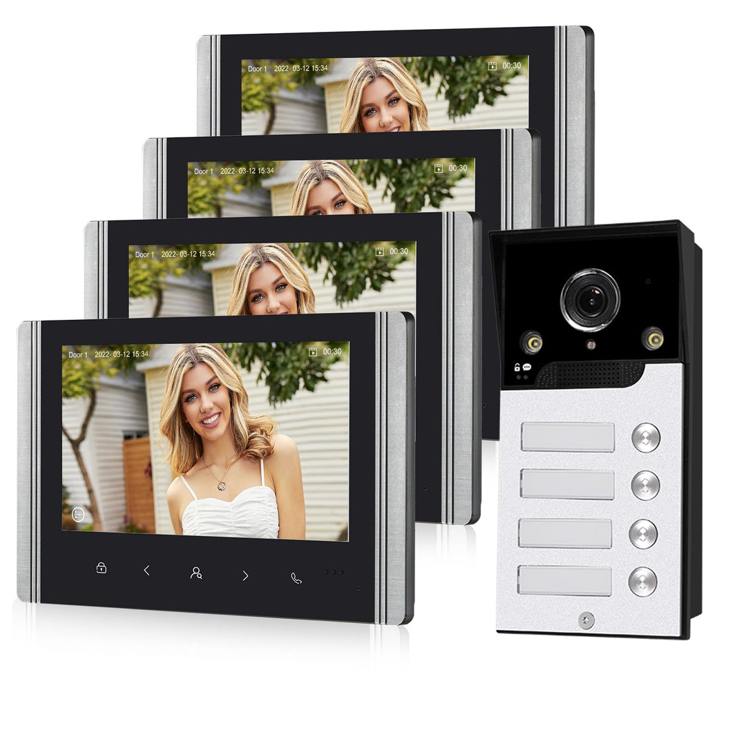 FTes RFKits WLAN Wireless Video Türsprechanlage,1080P Aussenkamera,7 Zoll Touchscreen Wireless Monit