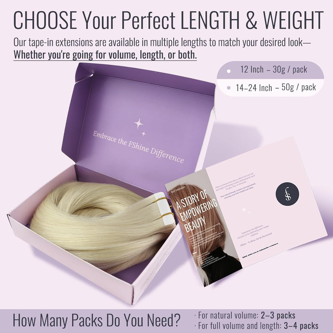 Fshine Tape Extensions Echthaar 30cm Haare Extensions Tape Platinblond Skin Weft Extensions Tape Ech
