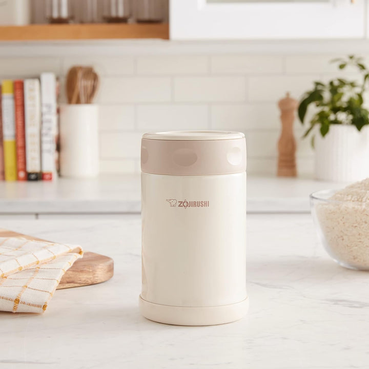 Zojirushi Lebensmittelbehälter aus Edelstahl, mittelgross, cremefarben 17 fl oz Cremefarben, 17 fl o