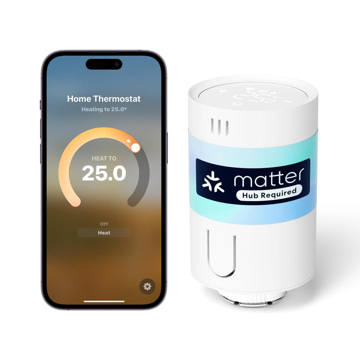 Meross Matter Heizkörperthermostat WLAN Heizungsthermostat benötigt extra Hub Smart Thermostat WLAN
