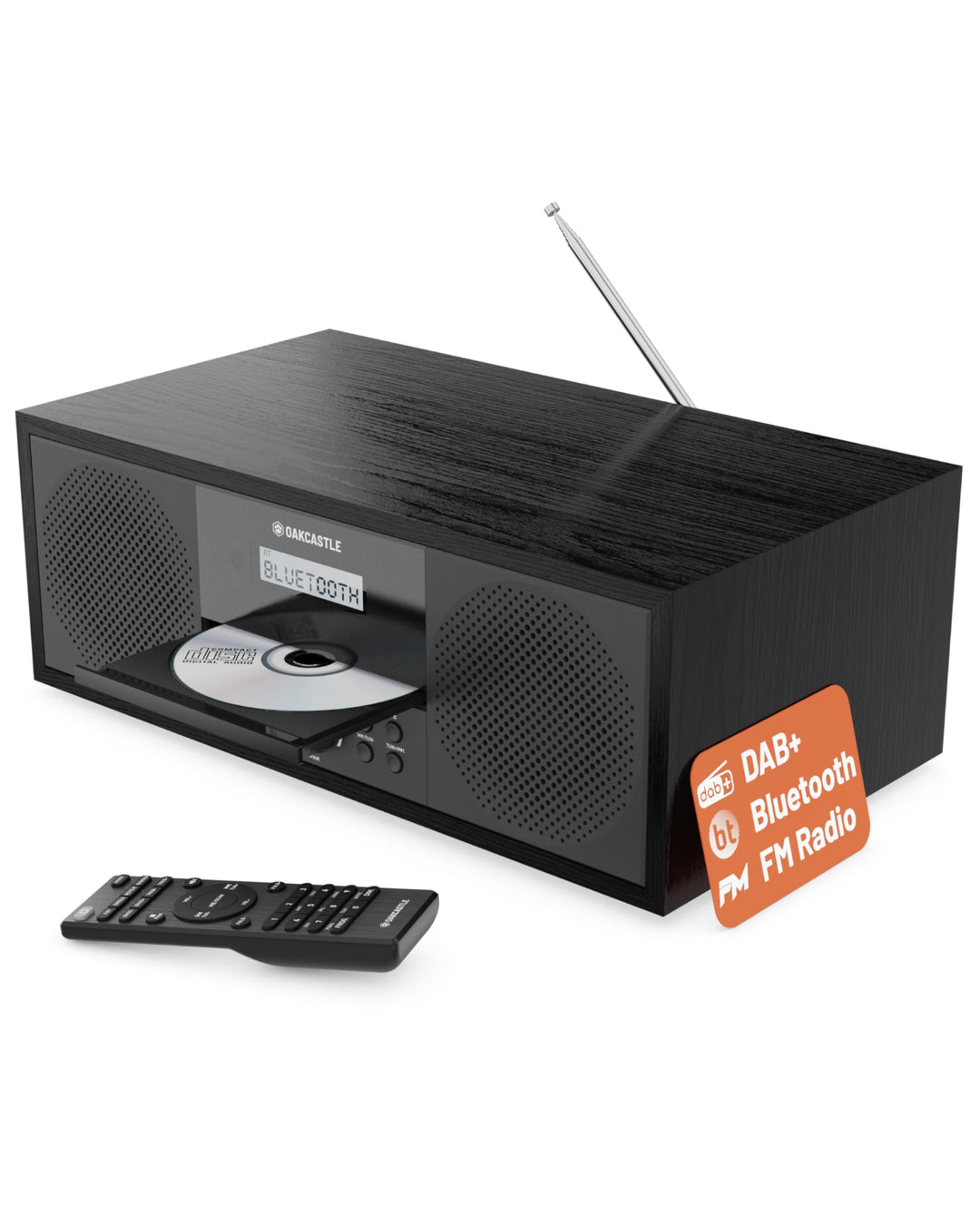 Dab+ Bluetooth Radio und CD-Player | 60 W Stereoanlage für zu Hause | integrierte Lautsprecher, LED-