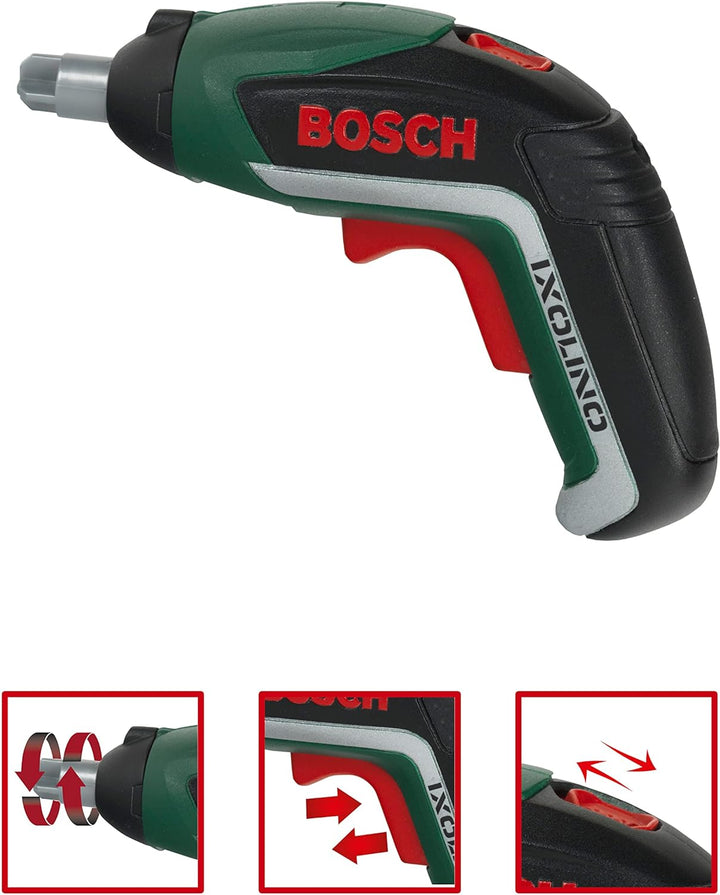 Klein Theo 8396 Bosch Werkbankkoffer + IXOLINO II I Für Konstruktionsspiele I Inkl. Werkzeug und Zub
