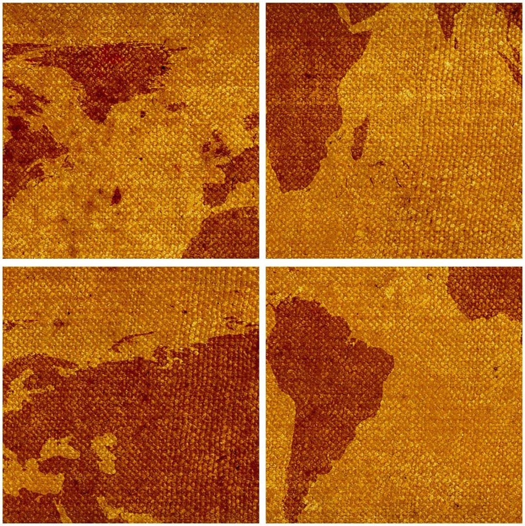 Bilder auf Leinwand Alte Karte Kontinente Reisen Welt Leinwandbild mit Rahmen 45x80cm Wandbilder Dek